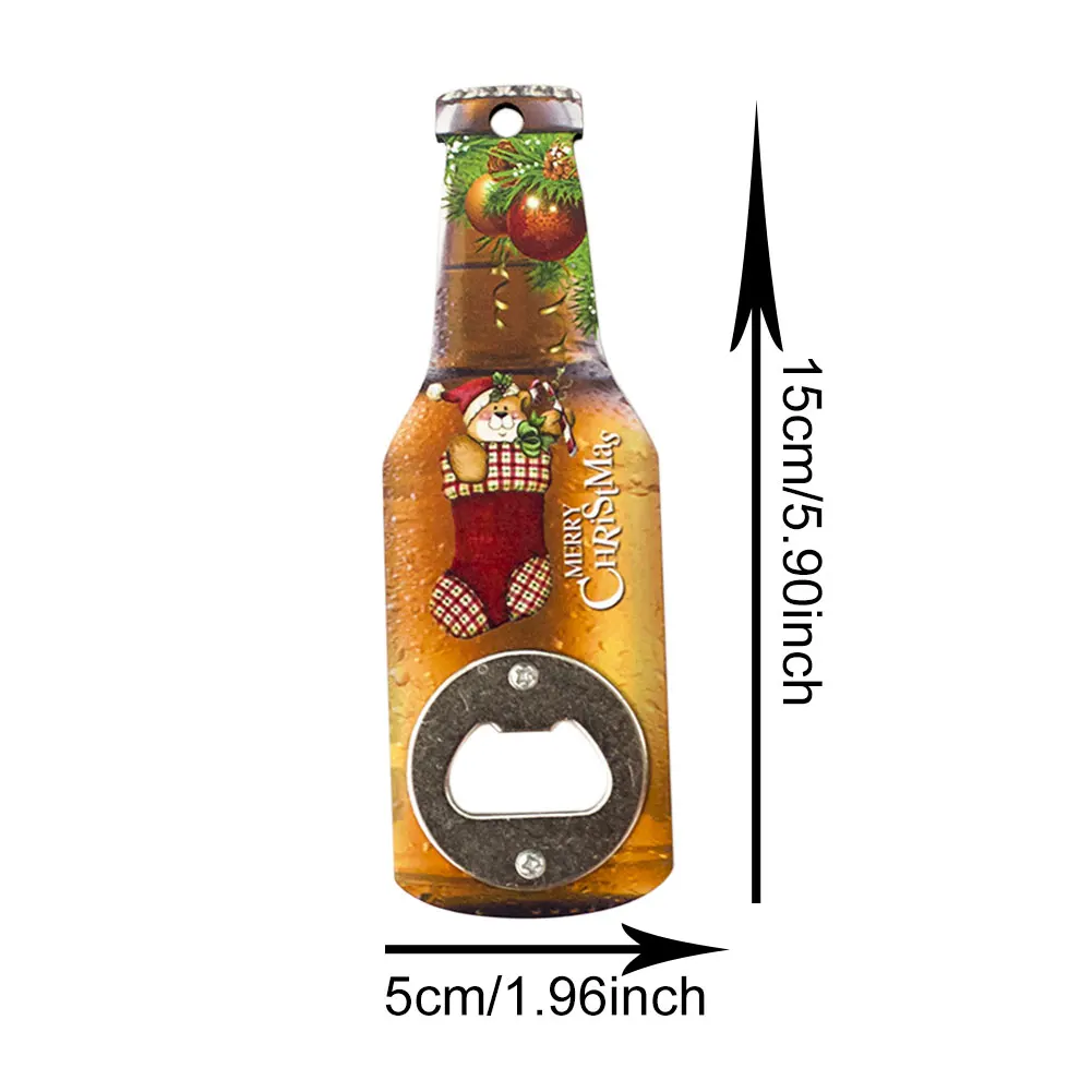 Cute Beer Shape Christmas Santa Claus Snowman Bear Wooden Metal Bottle Opener | Дом и сад