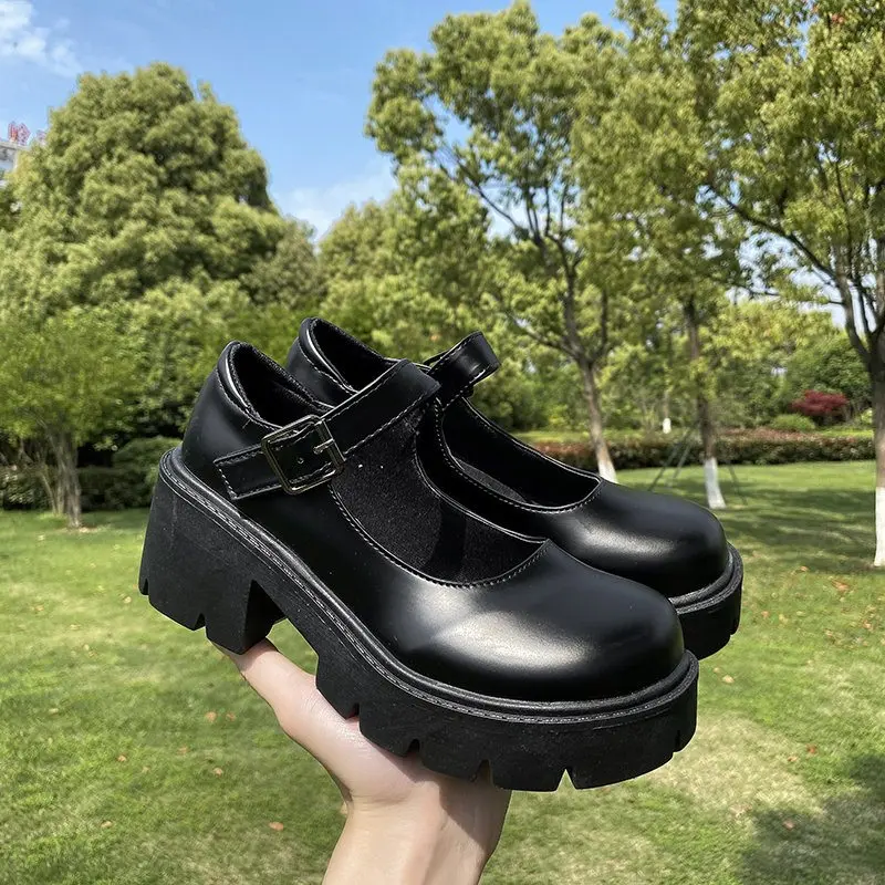 

Women Shoes Japanese Style Lolita Shoes Women Vintage Soft High Heel Platform shoes College Student Mary Jane shoes white 2021