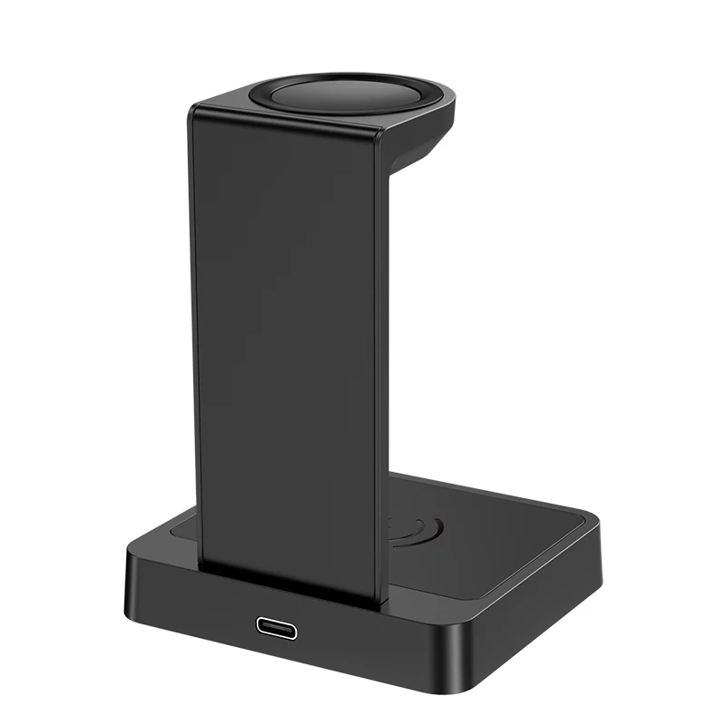 Estaci&oacute;n de carga inal&aacute;mbrica 2 en 1 para Apple iWatch, AirPods, Samsung, auriculares, soporte de carga r&aacute;pida por inducci&oacute;n, cargador Vertical-4