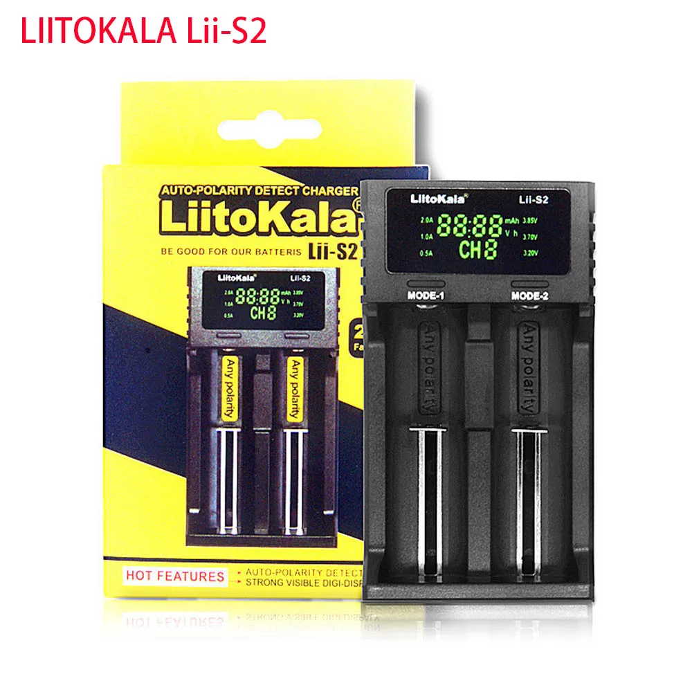 Зарядное устройство LIITOKALA с ЖК-дисплеем зарядное для литиевой и