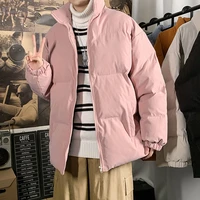 winter thick warm mens parker fashion loose jacket mens korean casual jacket mens streetwear solid color cotton coat m 5xl
