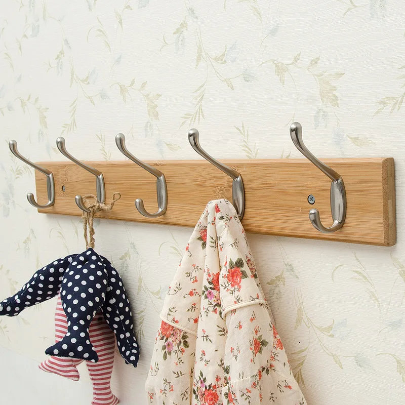 

Creative wall coat rack corner solid wood bathroom bedroom door hook wooden hook