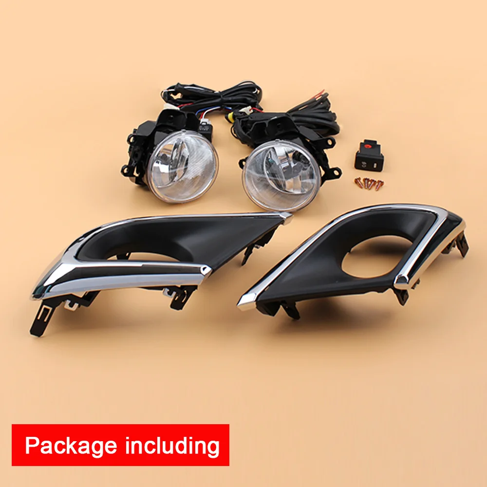 1 пара Автомобильная 12В противотуманная фара в сборе с туман светильник хром