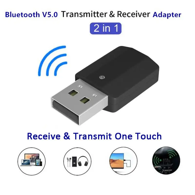 USB Bluetooth 5 0 передатчик приемник 2 в 1 портативный 3 мм AUX беспроводной адаптер для