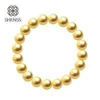 shenss yellow color shell quality shell pearl bracelet elastic womens bracelets of various sizes