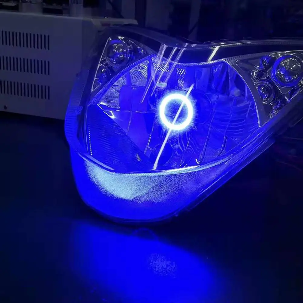 

Blue / Pink Angel Eye H4 LED Motorcycle Headlight Ba20d HS1 H6 Scooter Motorbike Headlamp Light Bulb DRL Accessories 12 / 24V