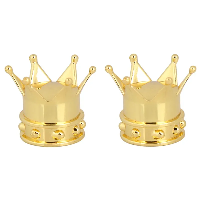 

General decorations Valve Caps Gold Crown Alloy Car Tire Tyre Deco Valve Tire Dust 2 Gift Caps Covers Wheel of K7P2