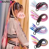 shangke synthetic simple girls elastic twist braid rope rubber band hair accessories ponytail headdress kids gift hair braider