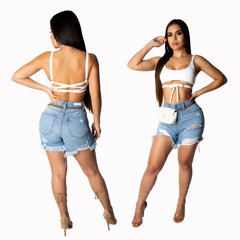 

Summer Short Jeans Women Denim Scratched Ripped Shorts Pants High Waist Sexy Jeans Female Preppy Styles Clubwear Ripped jeans