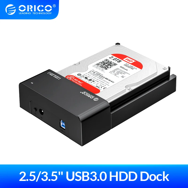 ORICO HDD Docking Station 2.5/3.5 SATA to USB 3.0 Support 6Gbps UASP 12TB SSD Case With 12V2A adapter Enclosure(6518US3) | Компьютеры и
