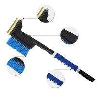 1pc 3 in 1 car snow removal shovel ice scraper defrosting safety hammer retractable snowbrush shovel removal brush cleaning tool