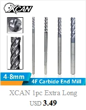 XCAN 1 шт. 1-12 мм HRC 45 карбид вольфрама CNC фрезерование Cutte прямой хвостовик концевые фрезы 4 Fute ЧПУ маршрутизатор Бит фрезерные инструменты