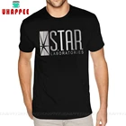 Футболка с коротким рукавом и круглым вырезом из чистого хлопка с изображением звездных лабораторий