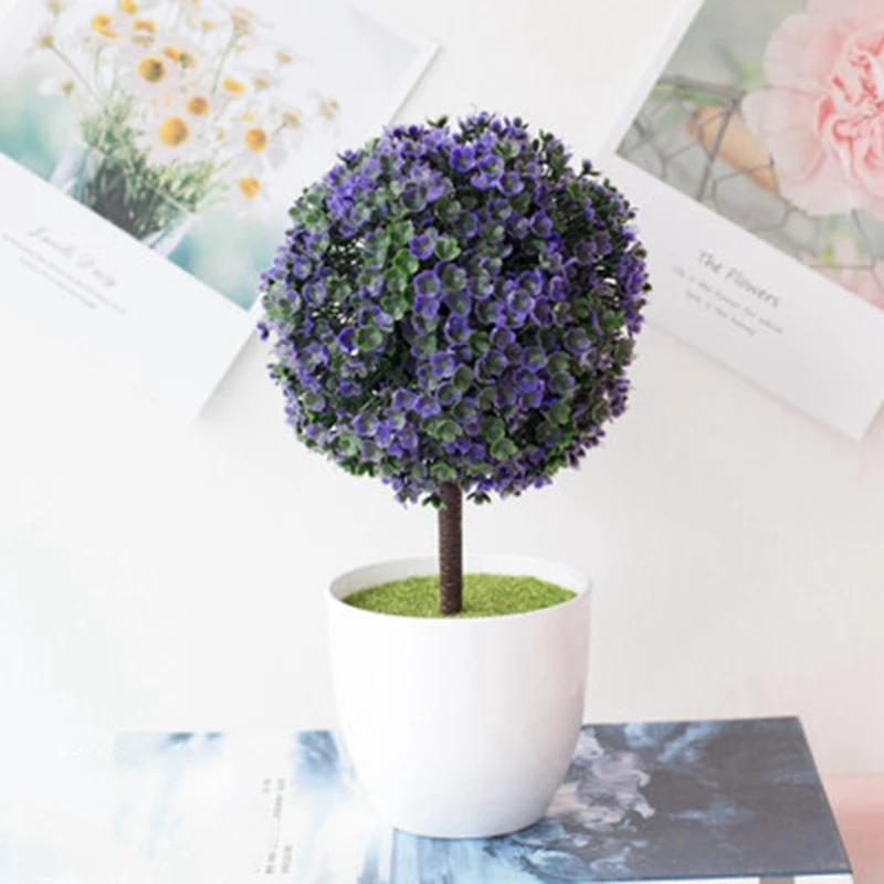 Purple Plant Crafts Simulation Decoration Flower Ball Eucalyptus Milan Grass Set Props | Дом и сад