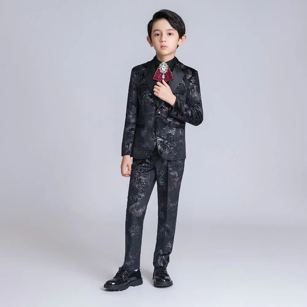 YuanLu/Новые Детские костюмы бархатные для мальчиков комплект из 4 предметов