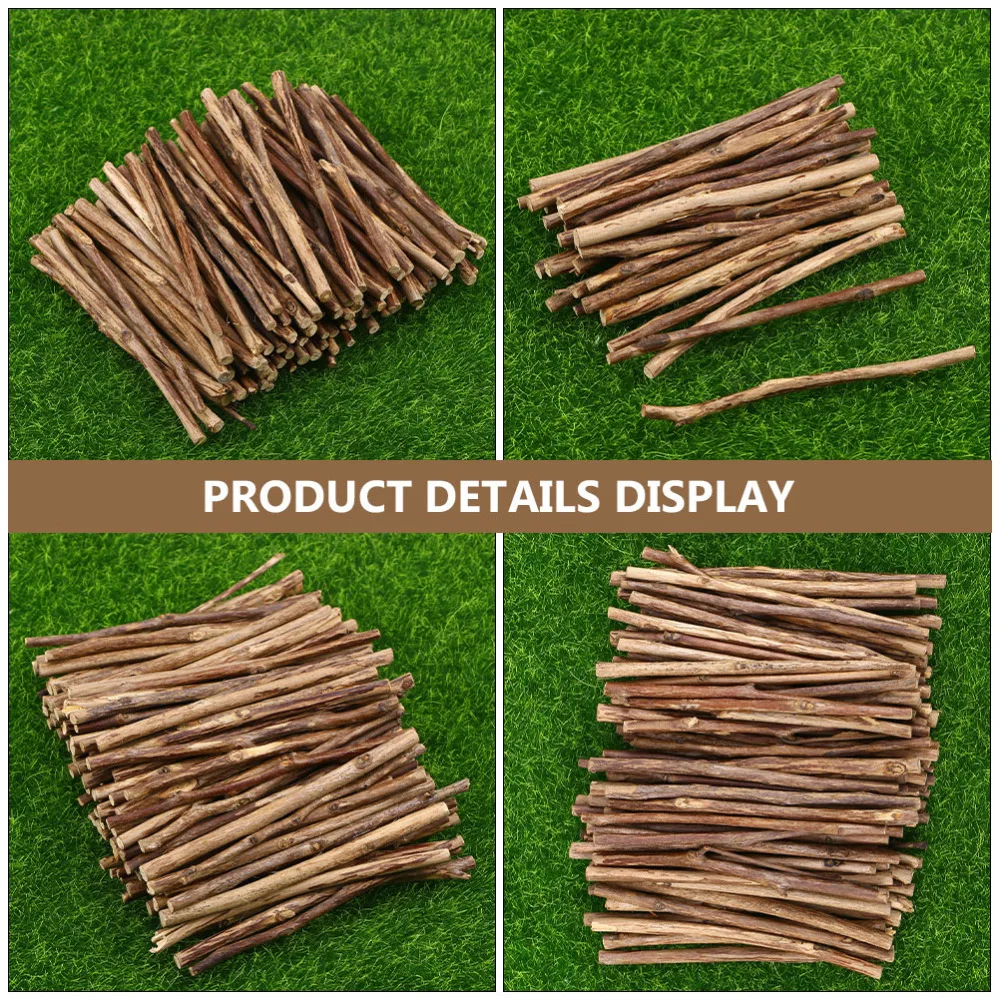 

200 Pcs Tea Tree Sticks Crafts Tool DIY Painting Rods Photo Props for Home Shop