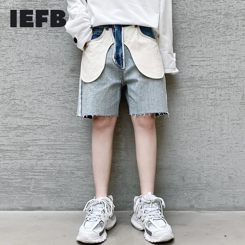 Джинсовые шорты IEFB мужские до колена индивидуальная альтернативная одежда из