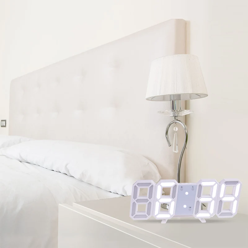 

Home Living Room Decoration 3D Large LED Digital Wall Clock Date Time Electronic Display Table Alarm Clock Wall Home Decor