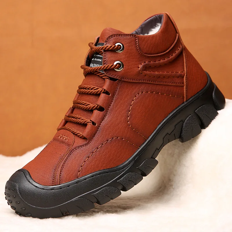 FONIRRA зимние мужские ботинки высокого качества супер теплая обувь высокие с