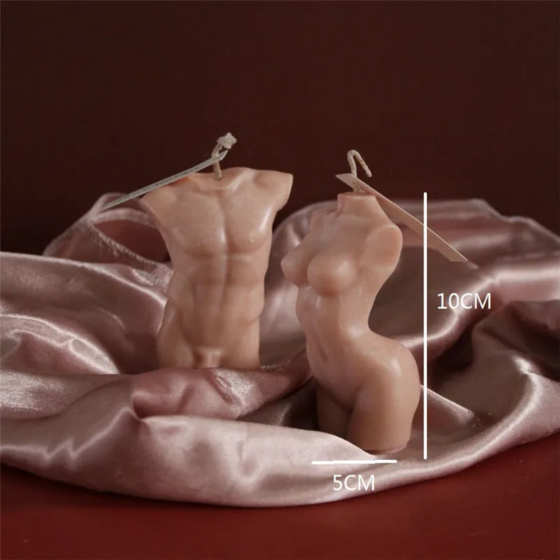 

2 Pcs/Set Human Body Art Sculpture Men And Women Bust Modelling Aromatherapy Candle Pure Hand Home Decoration Accessories Room