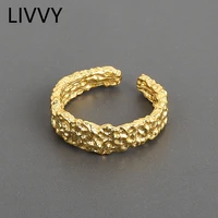 livvysilver color minimalist smooth irregular open finger ring for women men couple jewelry 2021 trend