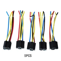 5 pcs 5 pin cable relay socket harness connector dc 12v for car