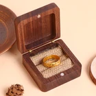 Деревянная коробка для обручального кольца на предъявителя, деревянная коробка для обручального кольца жениха и невесты с гравировкой имени, квадратная Подарочная коробка для ювелирных изделий