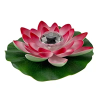solar power light artificial floating lotus ponds yard patio outdoor waterproof color changing pathway energy saving landscape