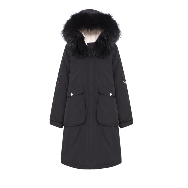 Горячая Распродажа! Зимняя стеганая куртка из овечьей шерсти с воротником и