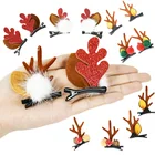 2 шт.компл., заколки для волос в виде рождественских рогов