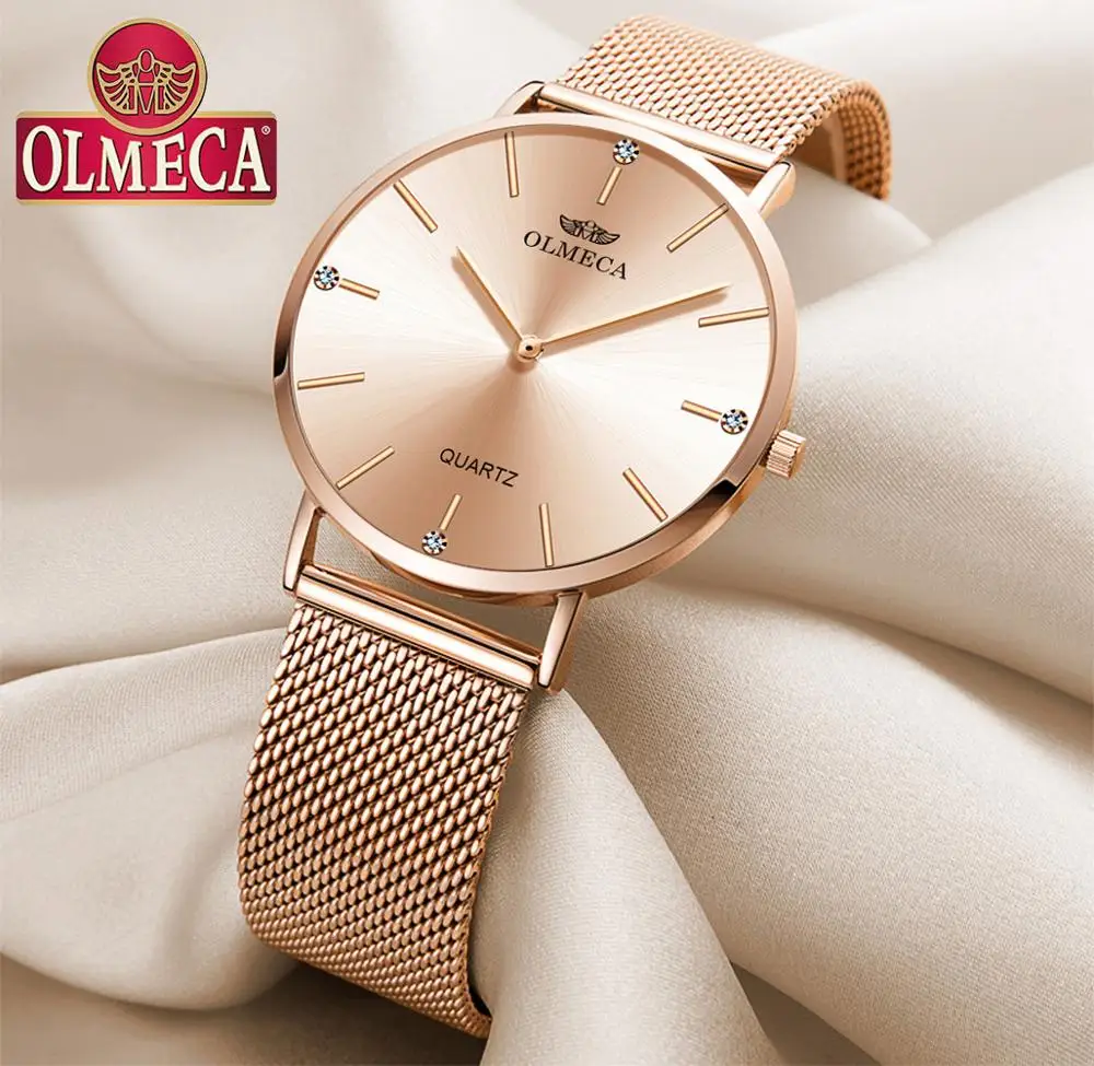 Спортивные женские часы OLMECA Rose роскошные Брендовые Часы под платье