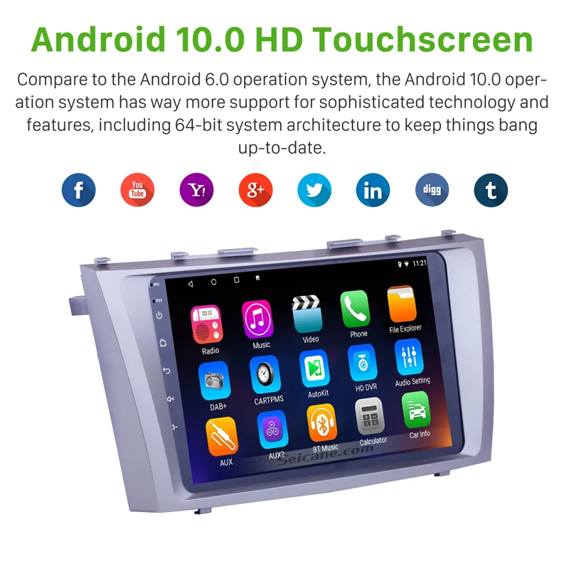 Автомобильный мультимедийный плеер Seicane автомагнитола с GPS навигацией и
