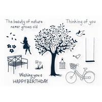 tree clear stamps silicone for diy scrapbooking card making photo album crafts template stamps decoration