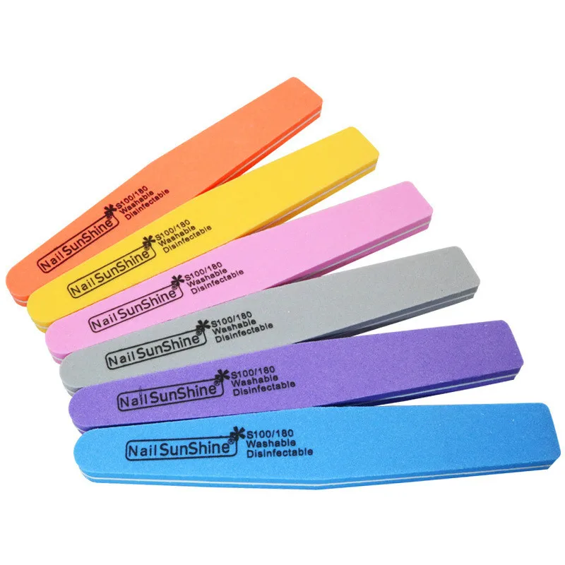 

1/6 Pcs Nail Sponge File 100 / 180 Double Side Washing Polishing Strip Manicure File Nail Supplies for Professionals Nail Tools