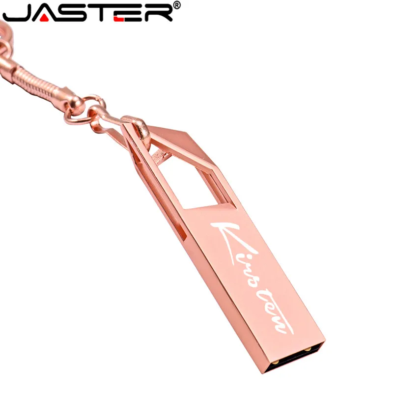 

JASTER USB Flash Drive Mini metal Memory stick Rose gold Pen drive Water proof silver Custom logo Pendrive 64GB 32GB 16GB 8GB