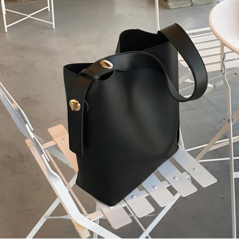 

Fashion Pu Leather Women's Handbags Large Capacity Designer Casual Ladies Tote Female Bucket New Women Shoulder Bag sac a main