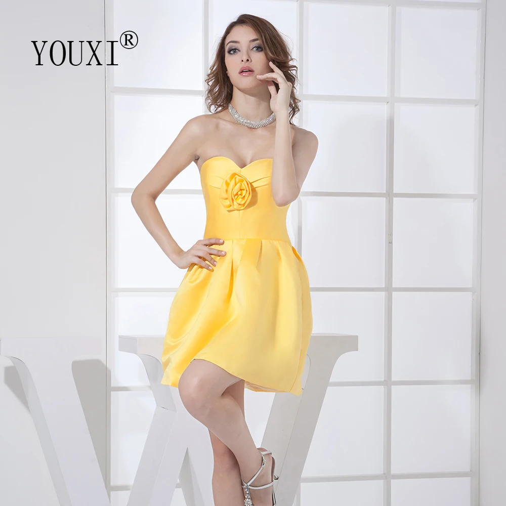 

Желтые платья на выпускной, Короткие с карманами, Сексуальное Милое выпускное платье для выпускного вечера, vestidos de fiesta