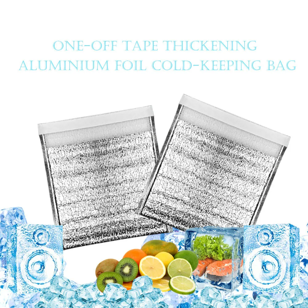

10pcs Pouches Food Thermal Bag Reusable Hot Cold Insulation Lunch Aluminum Foil Aluminum Foil Insulation Bag Kitchen Storage