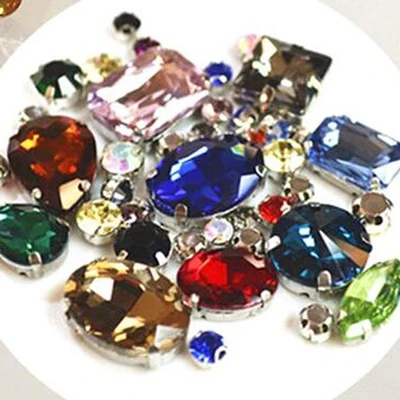 Glass Stones 20pcs Акриловые аксессуары для обуви, модные Кристаллы в форме цветов, свадебные стразы, аппликация для рукоделия, свадебное вечернее платье - Цвет: Glass Stones 20pcs