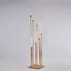 1 шт.лот 8 головок металлический подсвечник золотой подсвечник акриловый свадебный стол центральный элемент подсвечники канделябр украшение