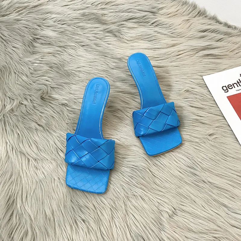 

HOKSVZY Fashion Square-toe Women's Shoes 2021 Summer New Style Hollow Open Toe One-line Stiletto Sandals Women CWY