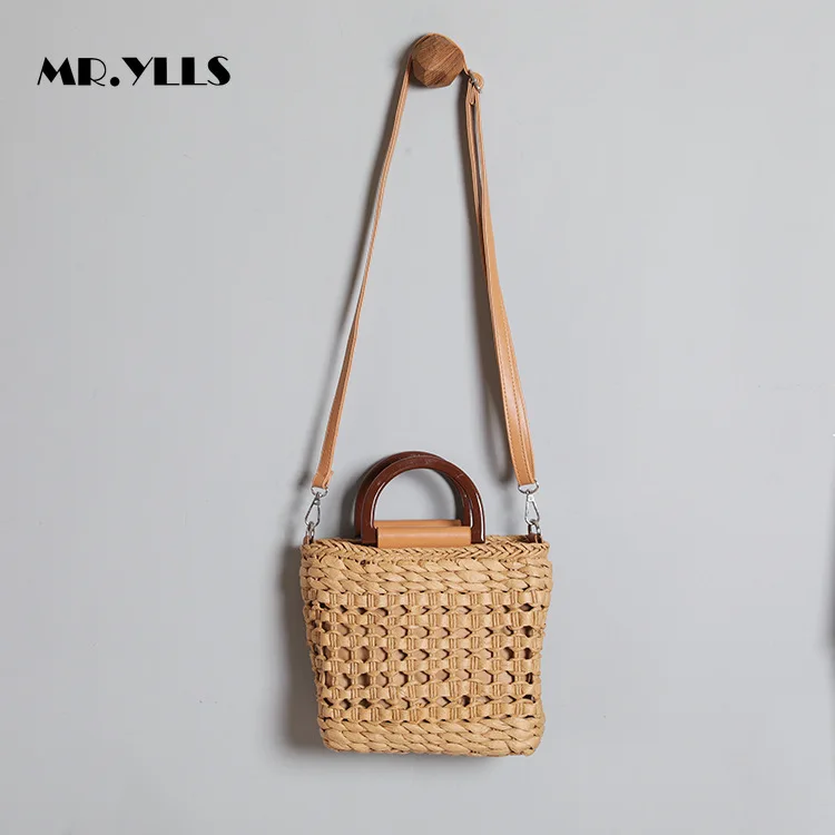 

Summer Basket Beach Rattan Bag for Women Handmade Crochet Straw Bags Crossbody Shoulder Ladies Tote Handbag Large Capacity Woven