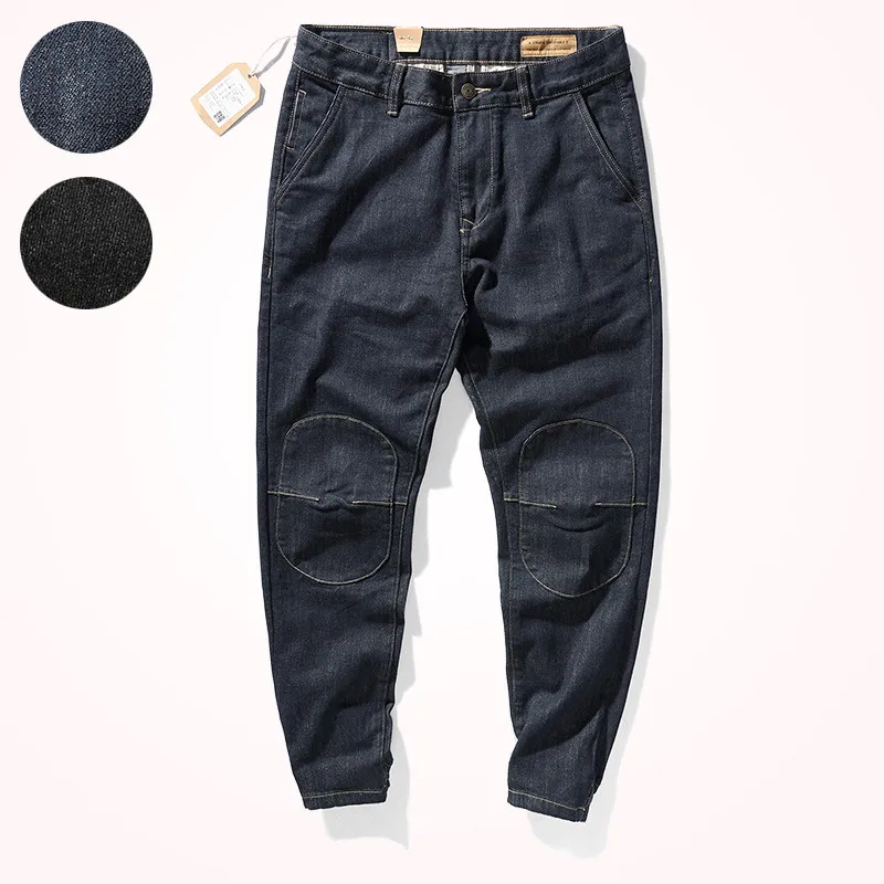 

2021 Autumn New Primary Color Denim Original Tooling Jeans Men's Fashion Retro Heavyweight Washed Old Straight Pencil Pants