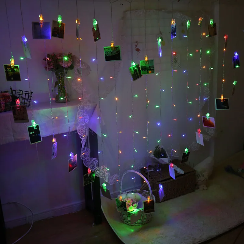 Гирлянда с прищепкой 2x1 5 м светодиодов | Лампы и освещение