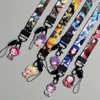 Demon Slayer Keychain Anime Trinkets Kimetsu Yaiba Accessories Phone Chain Work Card Bag Lanyard Women Jewelry Men Gift