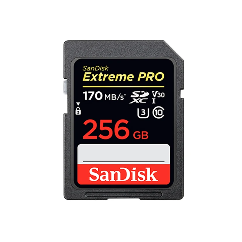 256GB Оригинальная карта памяти SanDisk 32 ГБ, sd-карта 64 ГБ, 128 ГБ, 256 ГБ, SDXC Extreme PRO 170 МБ/с./с, флеш-накопитель для камеры - Емкость: 256GB