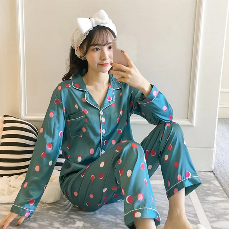 2019 осенние женские пижамные комплекты с цветочным принтом модная женская пижама