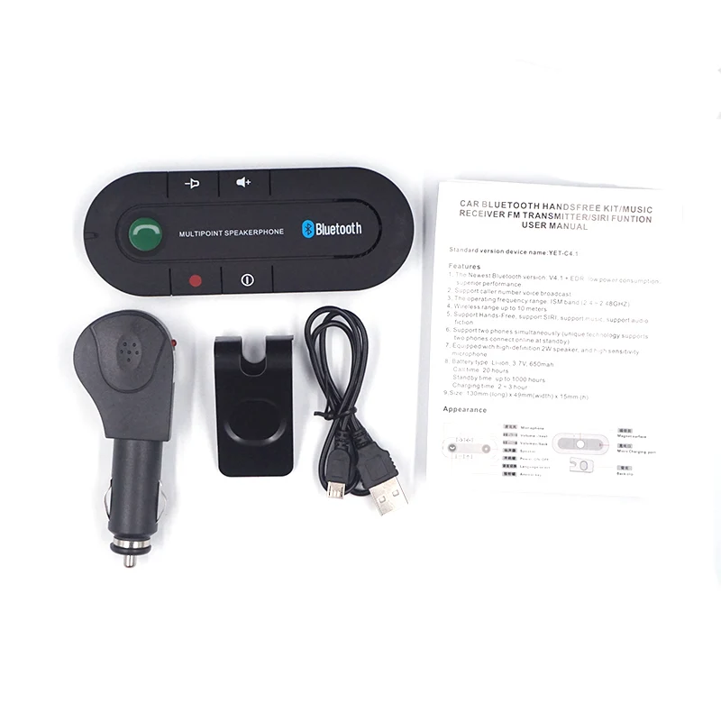 Автомобильный комплект громкой связи Bluetooth беспроводной динамик телефон MP3
