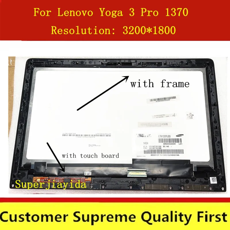 Оригинальный сенсорный ЖК-экран 13 3 дюйма для Lenovo Yoga Pro 1370 LTN133YL03 LCD сборка 3200*1800 YOGA3