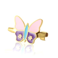 fashion enamel butterfly brooch pink purple dripping oil brooch for women lady daily party jewelry gift